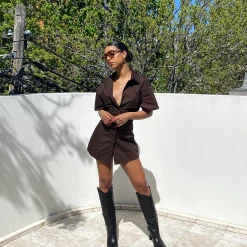 Charcoal Clothing Nostalgia Mini Dress (Brown) 17 Charcoal Clothing Nostalgia Mini Dress (Brown)