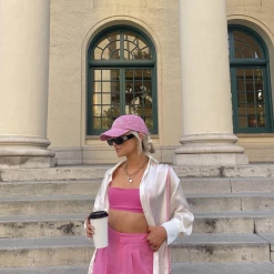 Charcoal Clothing Cairo Crop Top (Pink) Tops