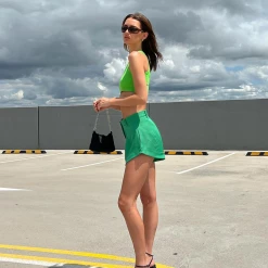 Charcoal Clothing Calico Shorts (Green) 12 Charcoal Clothing Calico Shorts (Green)