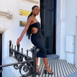 Charcoal Clothing Moonlight Midi Dress (Black) 14 Charcoal Clothing Moonlight Midi Dress (Black)