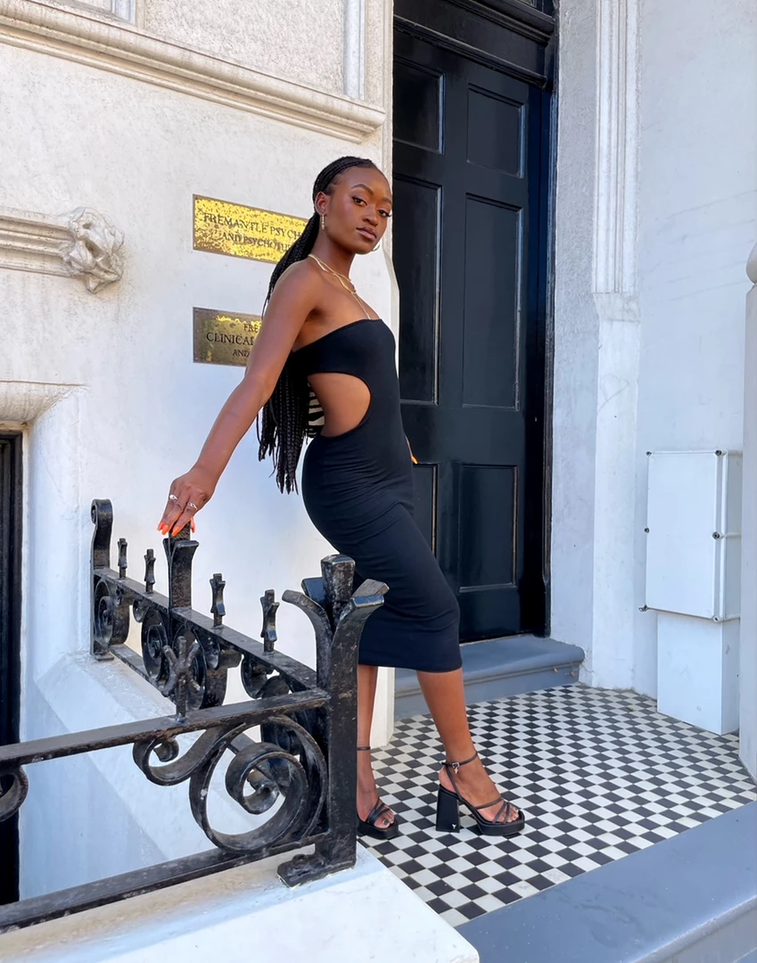 Charcoal Clothing Moonlight Midi Dress (Black) 6 Charcoal Clothing Moonlight Midi Dress (Black)