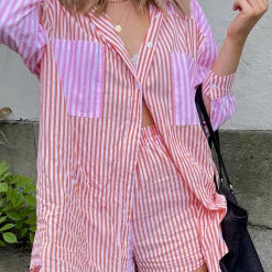 Thanne Sets + Co-ords Holiday Abroad Shirt (Pink)