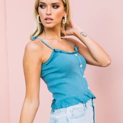 8 Birdies Elise Crop Top (Blue) Tops 10 8 Birdies Elise Crop Top (Blue) Tops