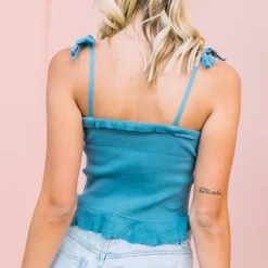8 Birdies Elise Crop Top (Blue) Tops 12 8 Birdies Elise Crop Top (Blue) Tops
