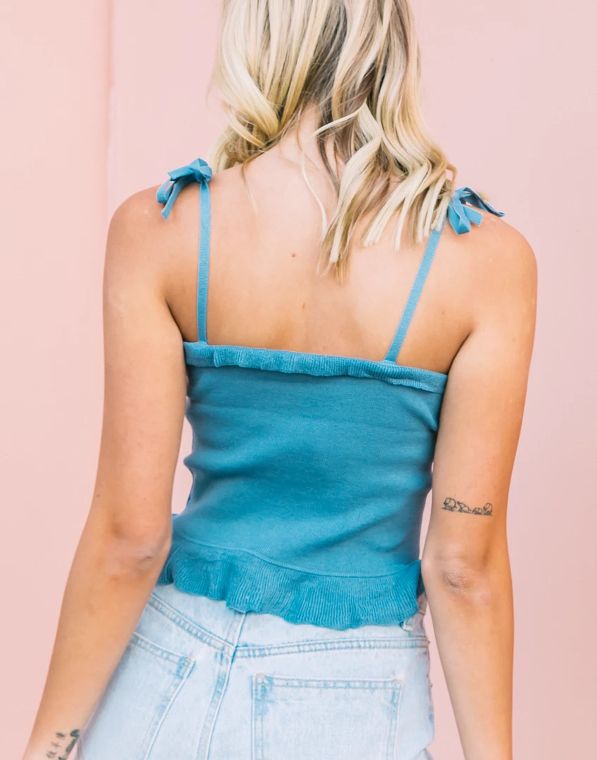 8 Birdies Elise Crop Top (Blue) Tops 6 8 Birdies Elise Crop Top (Blue) Tops