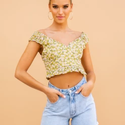 Harper + Me Spring Love Crop Top (Yellow) Tops