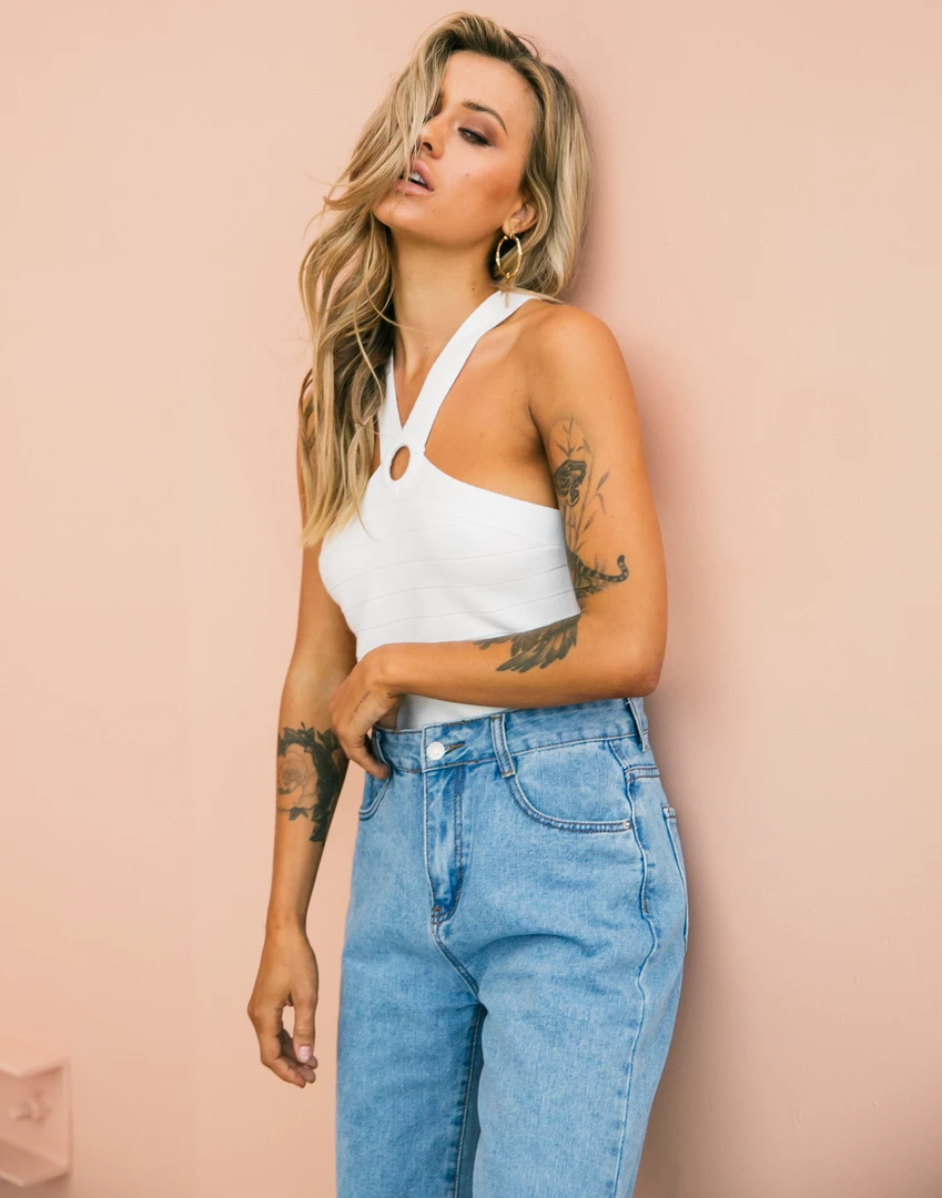 Into Fashion Dominique Crop Top (White) 5 Into Fashion Dominique Crop Top (White)