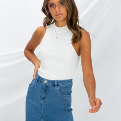 Country Denim Bottoms Overload Denim Mini Skirt (Blue)