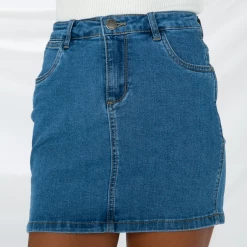 Country Denim Bottoms Overload Denim Mini Skirt (Blue)