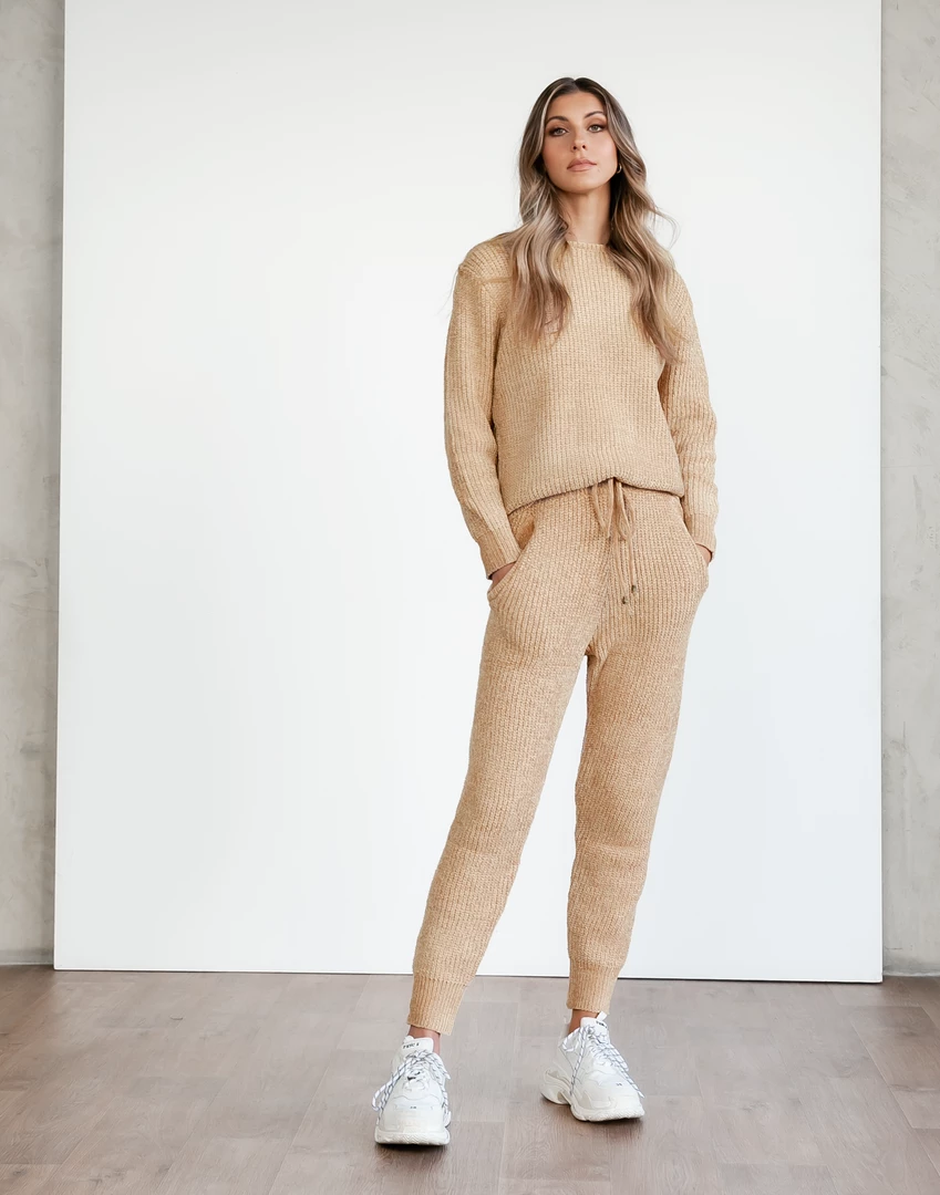 Pink Diamond Sets + Co-ords Suburban Knit Pants (Camel) 4 Pink Diamond Sets + Co-ords Suburban Knit Pants (Camel)