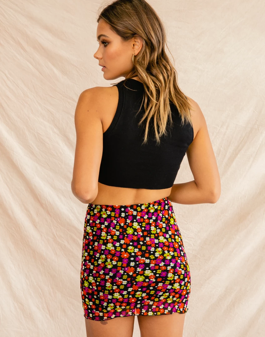 Mint Vanilla Tropical Dreams Mini Skirt Bottoms 4 Mint Vanilla Tropical Dreams Mini Skirt Bottoms