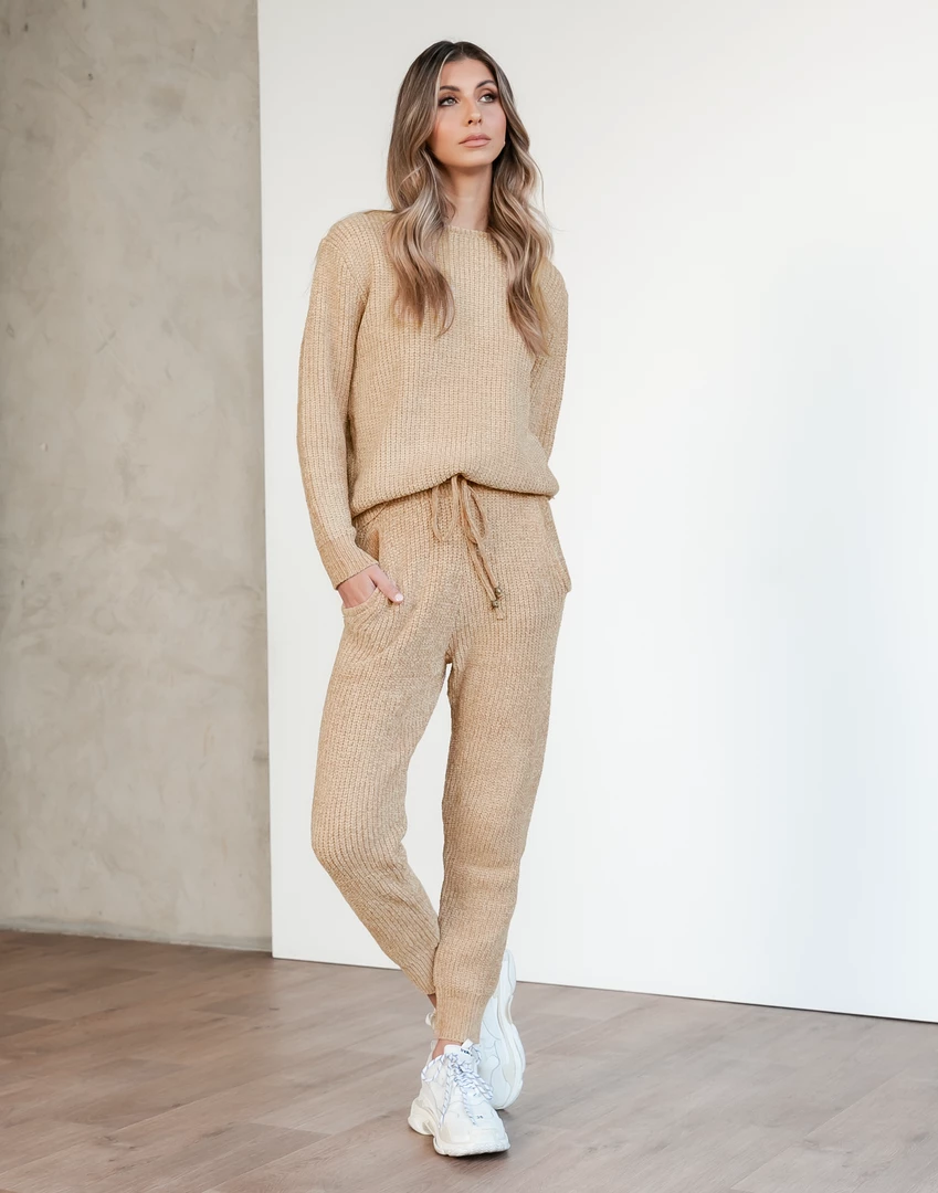 Pink Diamond Sets + Co-ords Suburban Knit Pants (Camel) 1 Pink Diamond Sets + Co-ords Suburban Knit Pants (Camel)