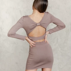 Charcoal PD Dresses Eve Mini Dress (Brown)