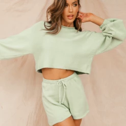 Mint Vanilla Paradise Road Shorts (Sage)