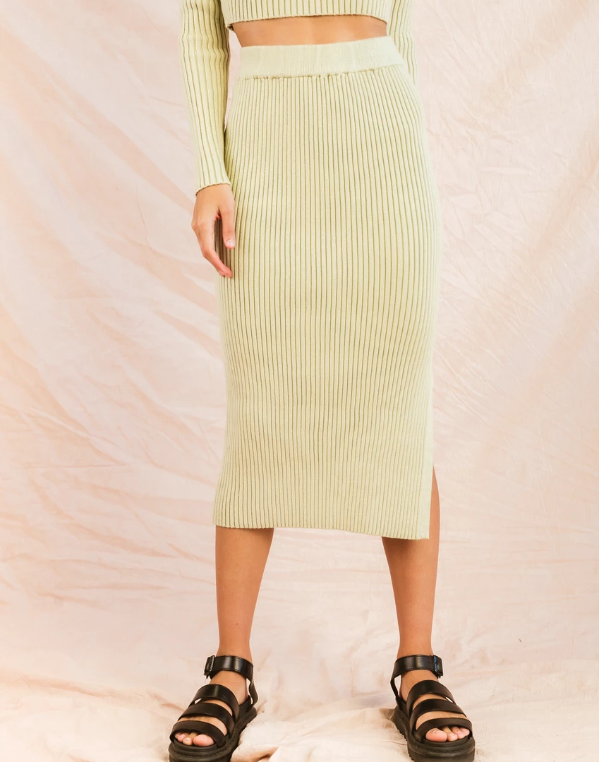My Girl Wanda Knit Midi Skirt (Sage) Sets + Co-ords 1 My Girl Wanda Knit Midi Skirt (Sage) Sets + Co-ords
