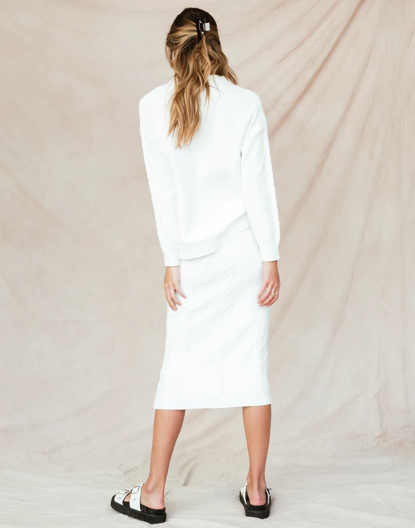 Pink Diamond Sets + Co-ords Parker Knit Jumper (White) 9 Pink Diamond Sets + Co-ords Parker Knit Jumper (White)