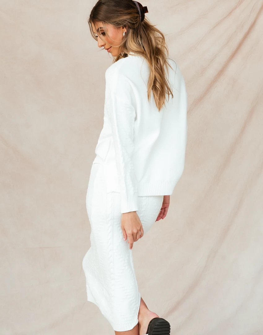 Pink Diamond Sets + Co-ords Parker Knit Jumper (White) 4 Pink Diamond Sets + Co-ords Parker Knit Jumper (White)