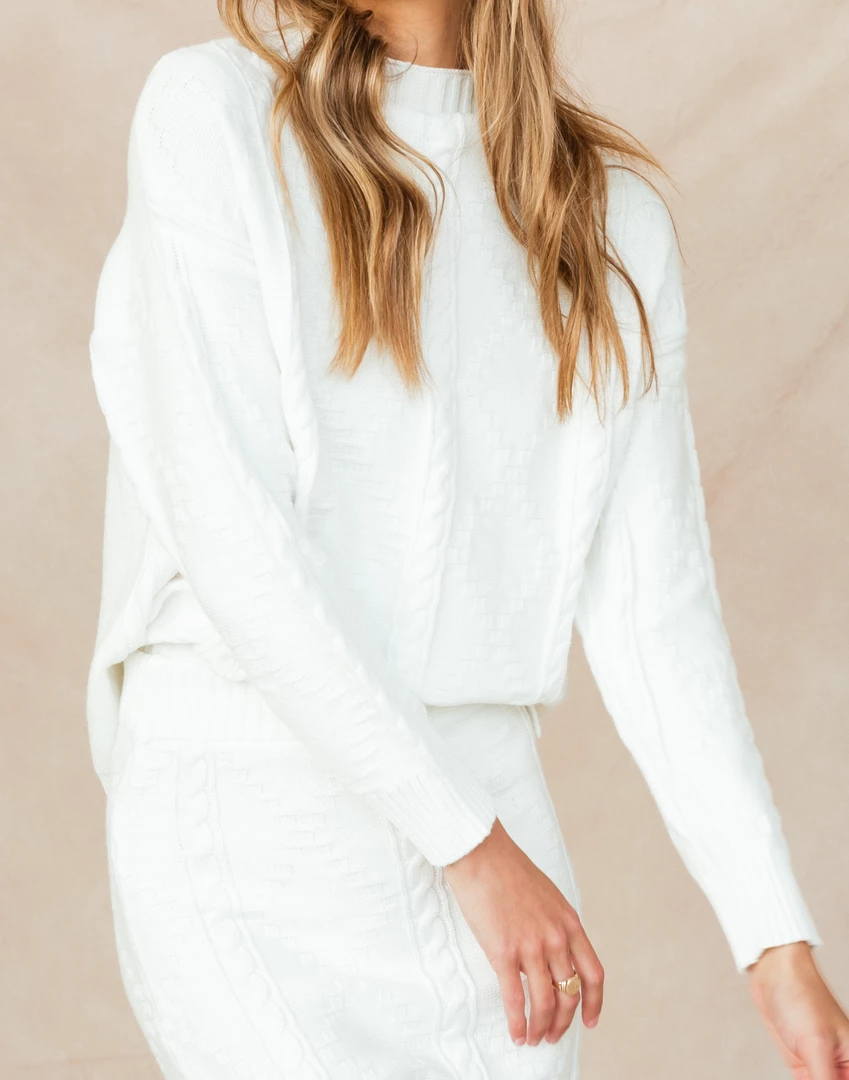 Pink Diamond Sets + Co-ords Parker Knit Jumper (White) 3 Pink Diamond Sets + Co-ords Parker Knit Jumper (White)