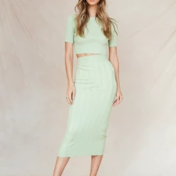 Paper Heart Amari Knit Top (Sage) Sets + Co-ords