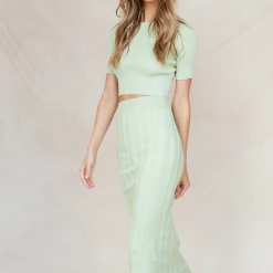 Paper Heart Amari Knit Top (Sage) Sets + Co-ords