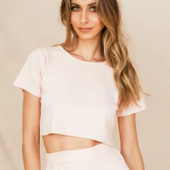 Pink Diamond Sets + Co-ords Addie Knit Top (Baby Pink)