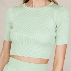 Paper Heart Amari Knit Top (Sage) Sets + Co-ords