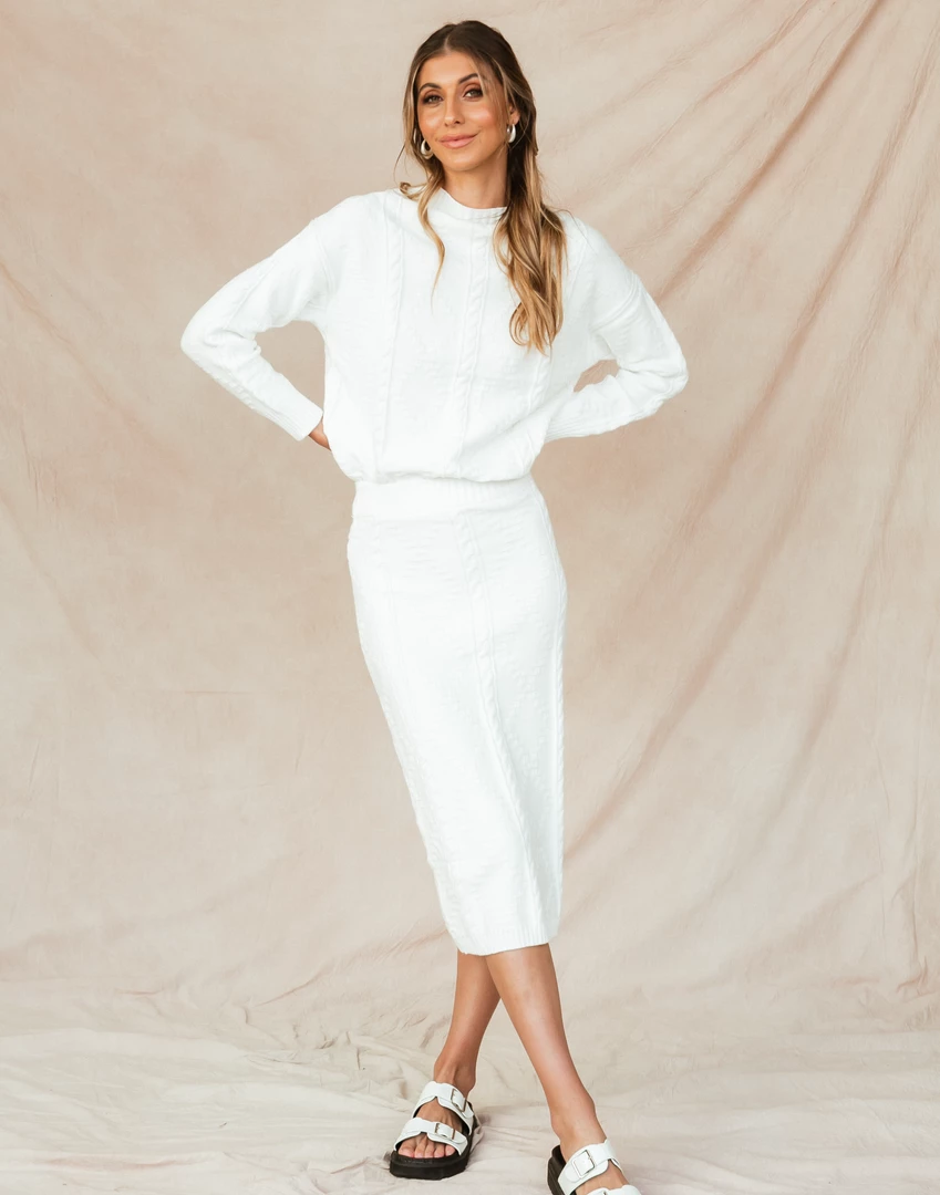 Pink Diamond Sets + Co-ords Parker Knit Jumper (White) 8 Pink Diamond Sets + Co-ords Parker Knit Jumper (White)