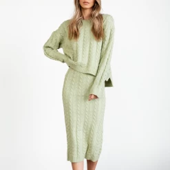 Pink Diamond Sets + Co-ords Kylie Knit Jumper (Sage)