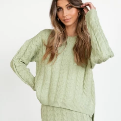 Pink Diamond Sets + Co-ords Kylie Knit Jumper (Sage) 13 Pink Diamond Sets + Co-ords Kylie Knit Jumper (Sage)