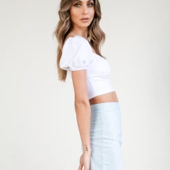 My Girl Love Soon Mini Skirt (Baby Blue) Bottoms