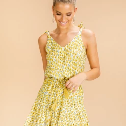 Ava Sets + Co-ords Eloise Crop Top (Yellow Floral)