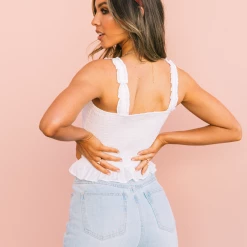 Yours Truly Tops Lovely Fool Crop Top (White)