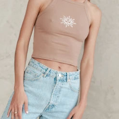 Mint Vanilla Tops Bentley Tank Top (Brown)