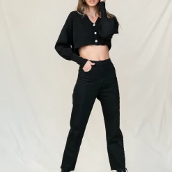 My Girl Stockholm Knit Cardigan (Black) Tops