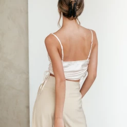 Yours Truly Tops North Crop Top (Cream)