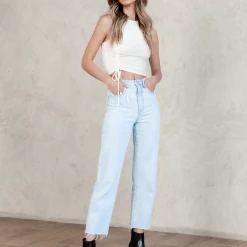 Mint Vanilla Tops Aubree Crop Top (White)