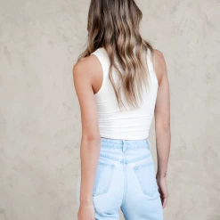 Mint Vanilla Tops Aubree Crop Top (White)