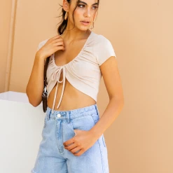 Rumor Tops Ines Crop Top (Nude)