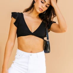 Into Fashion Tops Uptown Crop Top