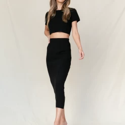 Pink Diamond Addie Knit Top (Black) Sets + Co-ords 11 Pink Diamond Addie Knit Top (Black) Sets + Co-ords