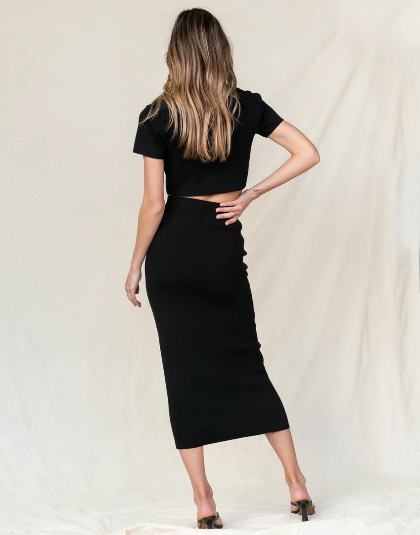 Pink Diamond Addie Knit Top (Black) Sets + Co-ords 6 Pink Diamond Addie Knit Top (Black) Sets + Co-ords