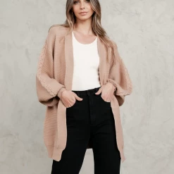 Pink Diamond Jumpers & Cardigans Kamila Knit Cardigan (Brown)
