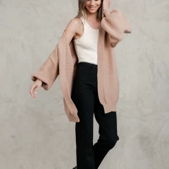 Pink Diamond Jumpers & Cardigans Kamila Knit Cardigan (Brown)