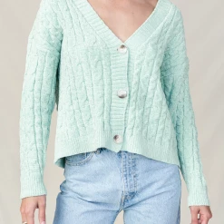 Pink Diamond Tops Bobbi Knit Top (Green)