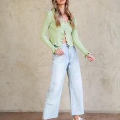 Pink Diamond Another Love Knit Top (Sage)