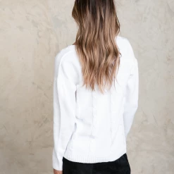 Pink Diamond Talulla Knit Top (Cream) Tops