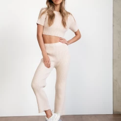 Pink Diamond Way Of Love Knit Top (Beige) Sets + Co-ords