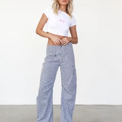 Miami Vice Pants (Navy Pinstripe) - By Lioness Bottoms