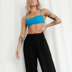 Charcoal Clothing Cairo Crop Top (Blue) New Arrivals