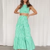 My Girl Sets + Co-ords Toulouse Maxi Skirt (Green Gingham)